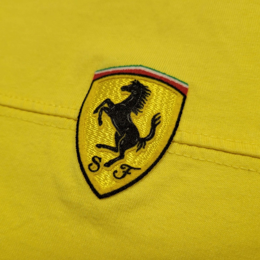 Ferrari Mens Yellow Short Sleeve Scuderia Shield Logo Racing T-Shirt XXL - Picture 9 of 16